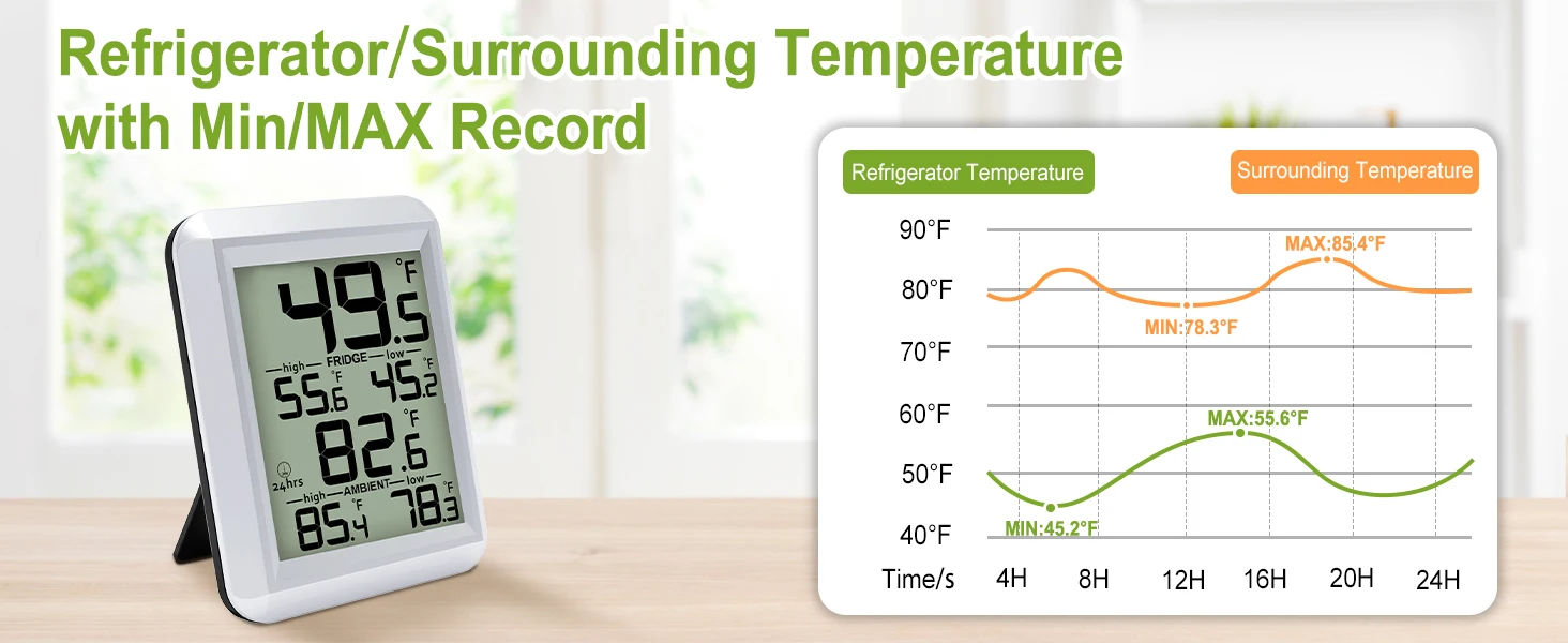 Refrigerator Thermometer  Fridge and Freezer Temperature Monitoring Digital Free
