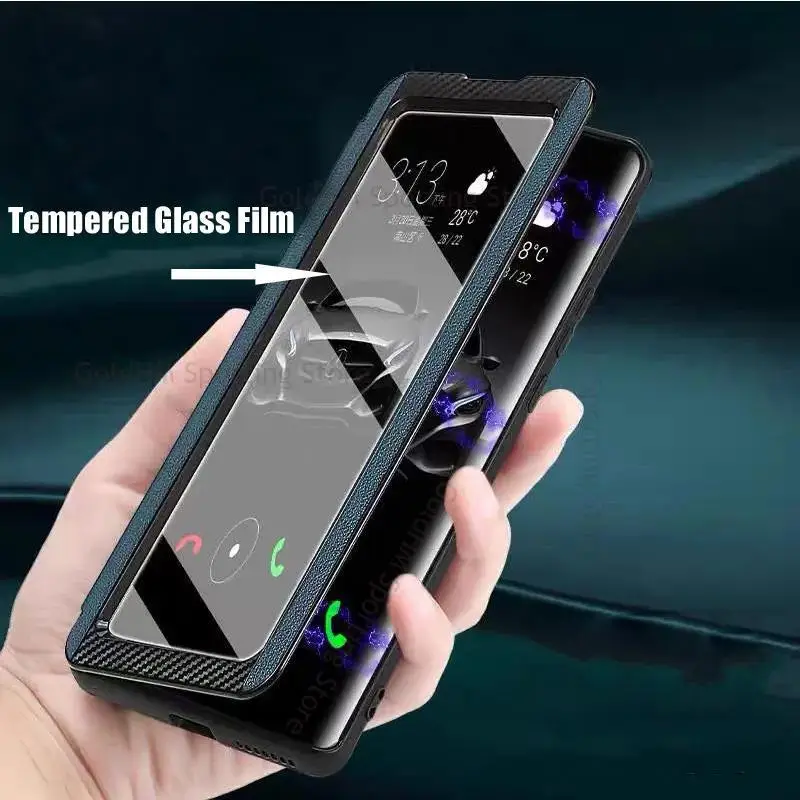 

For vivo iQOO 12 Pro View Windows Tempered Glass Film Leather Case For IQOO 11S 11 10 9 Pro Neo 8SE 8 Pro Book Stand Flip Cover