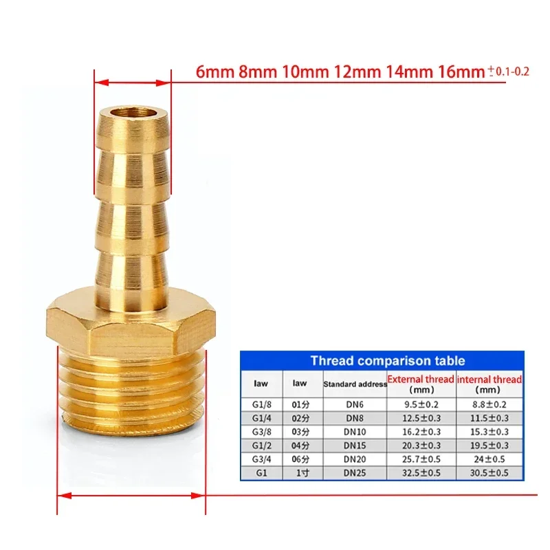 Water Pipe Fitting Pagoda Connector 6 8 10 12 14mm Hose Barb Connector Thread 1/8 1/4 3/8 1/2 inch