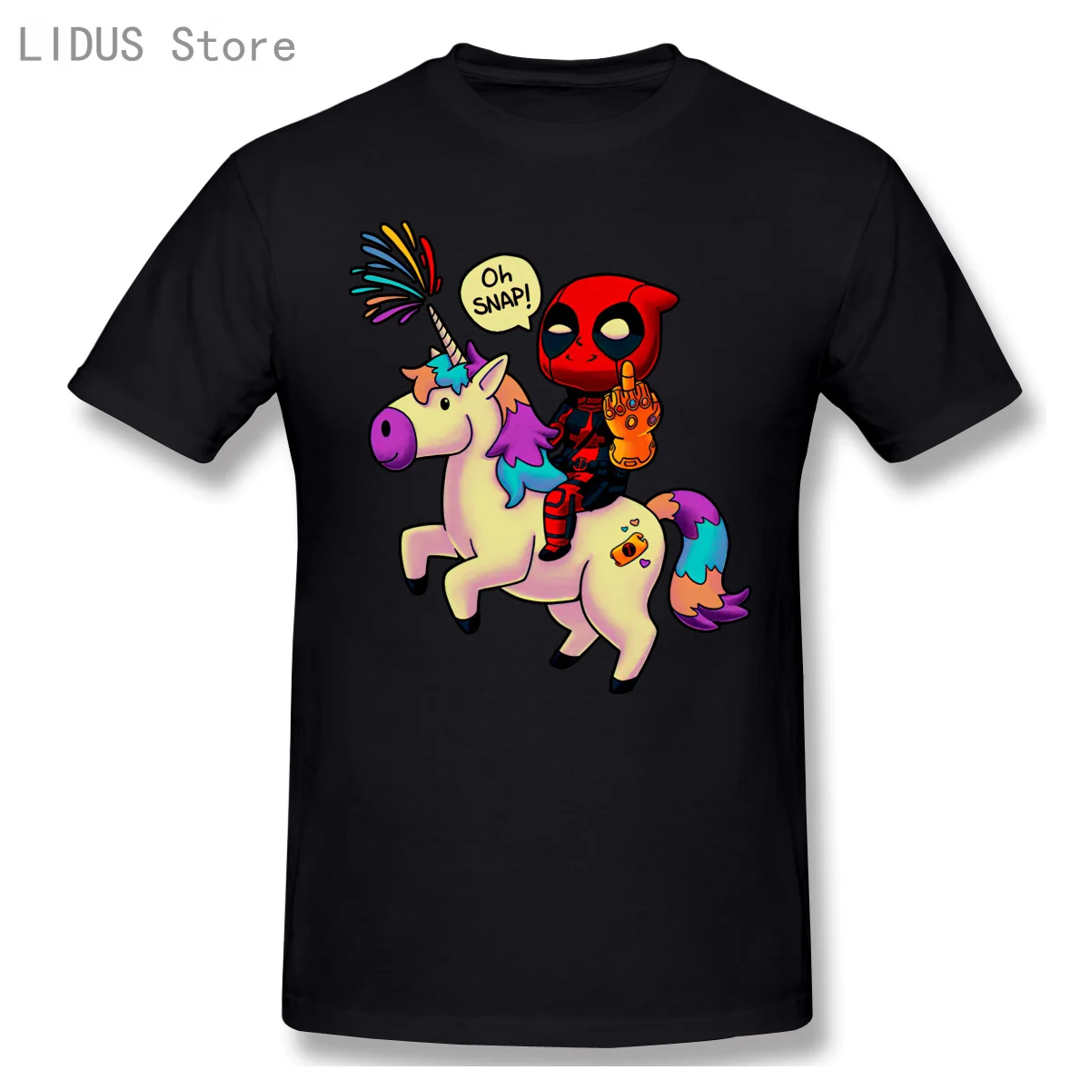 Deadpool Unicorn Rainbow Tshirts Funny Dead Pool Short Sleeve Casual T