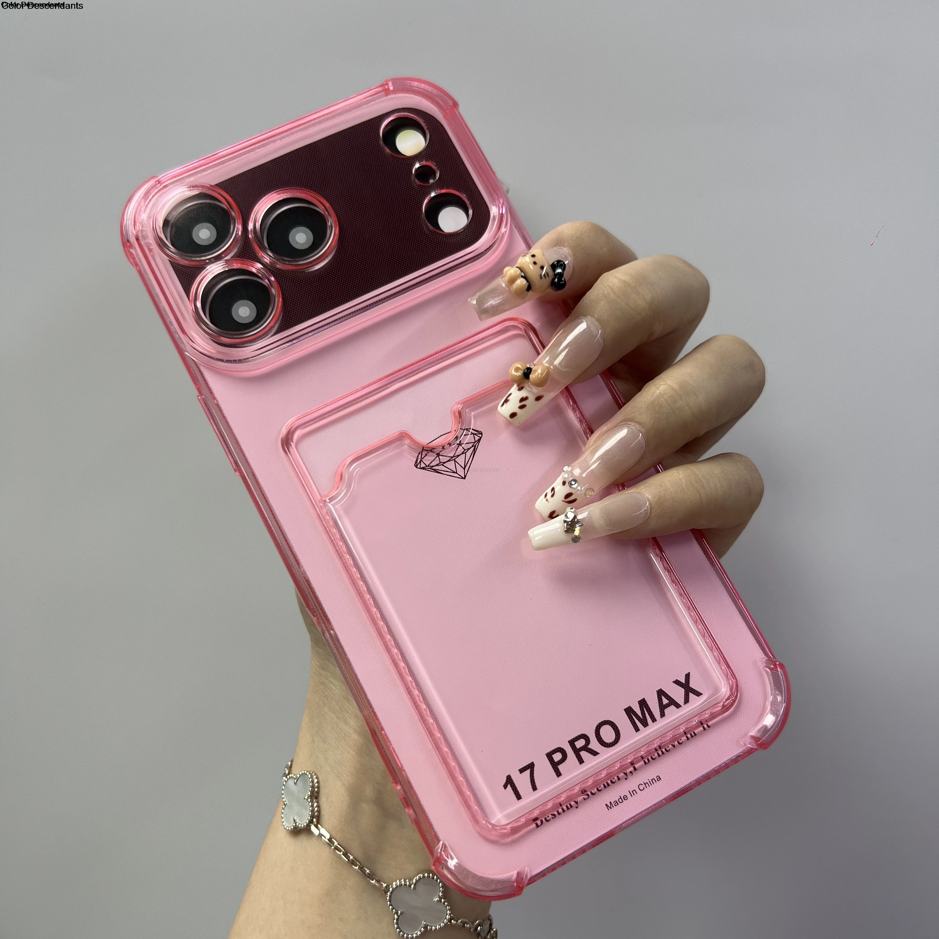 Shockproof Transparent Card Slot Phone Case with Soft Cover