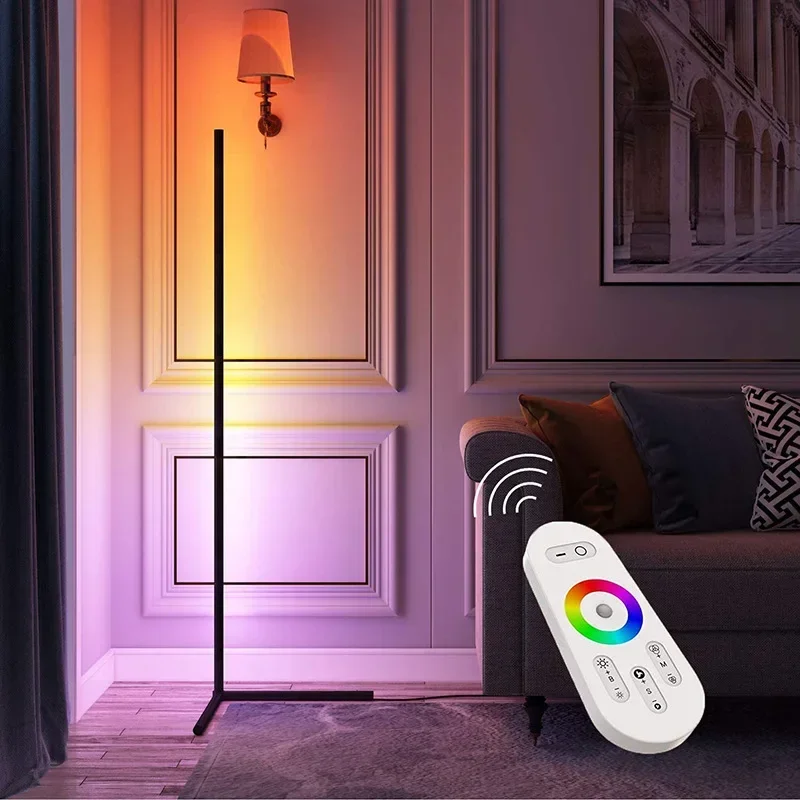 

Corner Floor Lamp Color Changing Lamp with APP Control Dimmable Modern Floor Lamp for Living Room