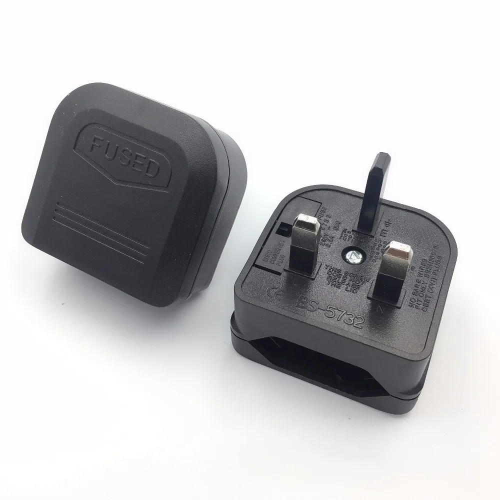 Universal Euro to UK Plug Adapter with Adjustable Fuse