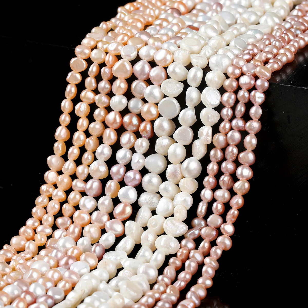 Exquisite High Luster Flat Rice Freshwater Pearl Beads