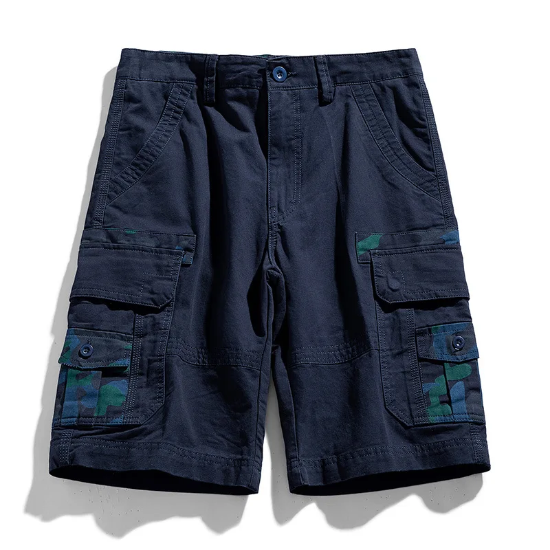 Summer Men's Washed Work Shorts Multi-pocket Europe And The United States Foreign Trade Casual Straight Sports Five-point Pants