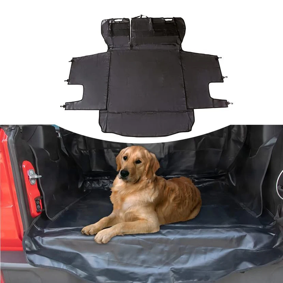 

MX Pet Dog Seat Cover Cargo Liner Black Hammock Style for Jeep Wrangler JL JLU 4 Door 2018-2023 Waterproof Nonslip Washable