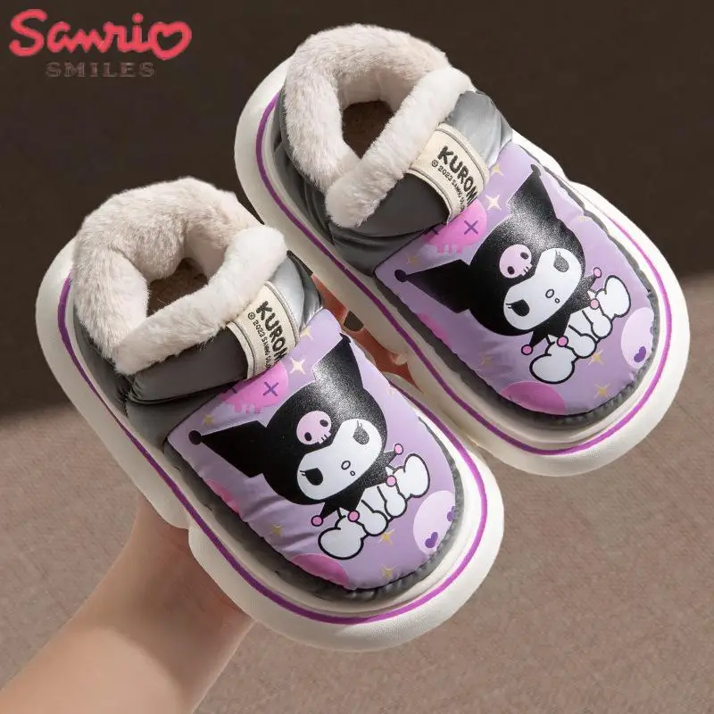 

Sanrios Hello Kitty Y2K Plush Kids Booties Kuromi Cinnamoroll Cartoon Plush Cotton Shoes Cute Plush Casual Shoes Anime Girl Gift