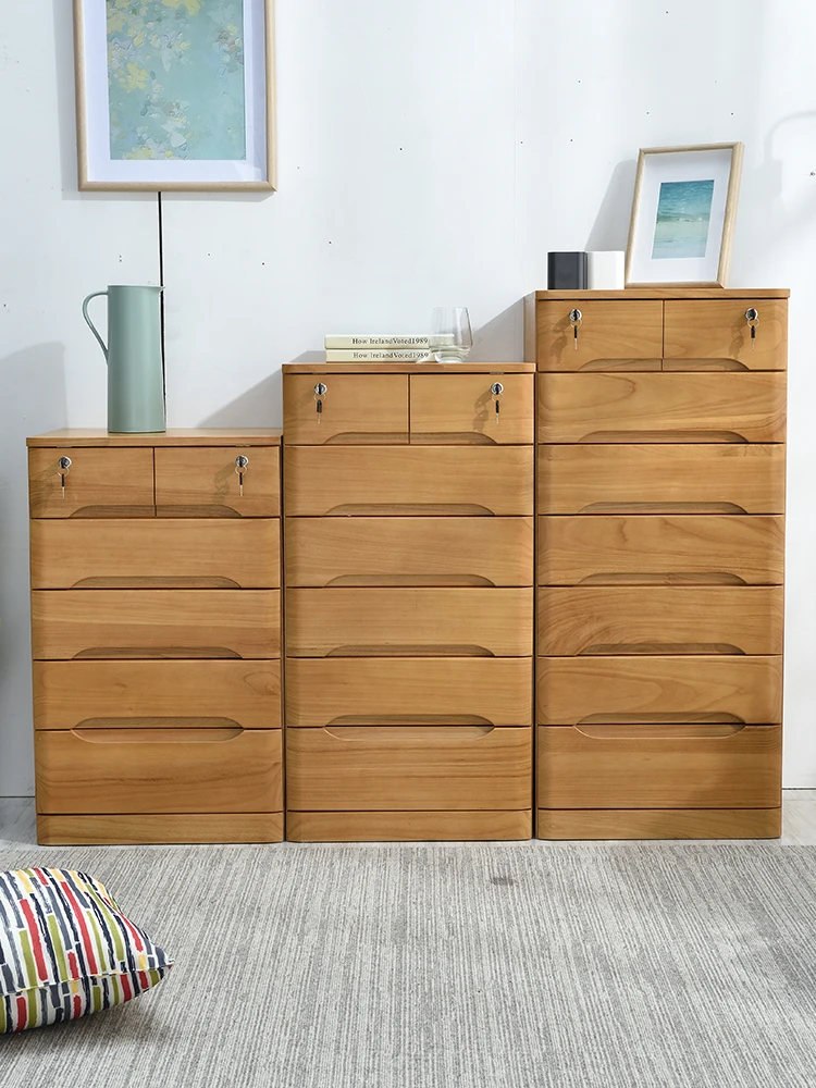

Solid wood five bucket cabinet, minimalist modern storage cabinet, bedroom,