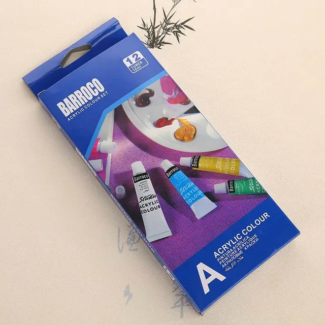 12Colors/set of DIY Art Painting Paint Professional Acrylic Watercolor Set Ceramic Stone Paints Brush Practical School Supplies 5