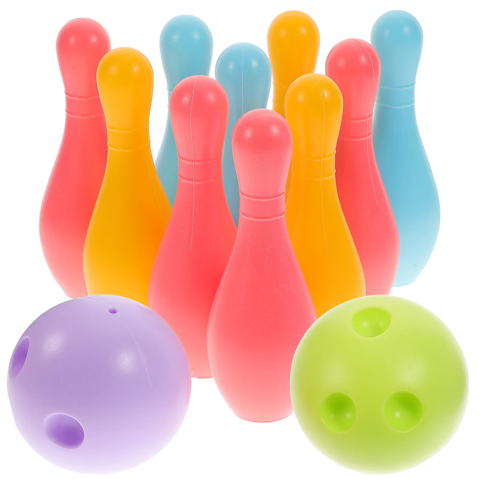 

Bowling Set Sports 18cm Kids Educational Toys Ball And Pins Bowling Toys Plastic Gutterball Funny Bowling (Random Color)