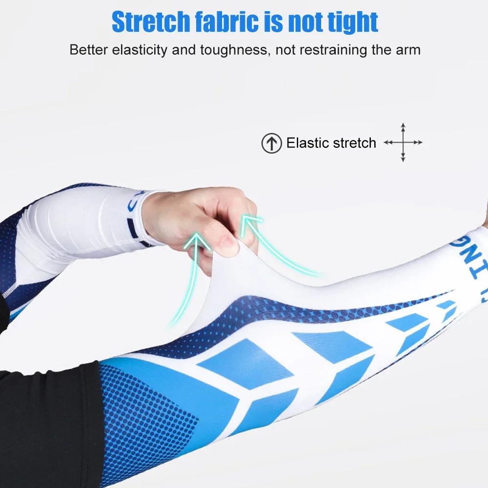 1Pair Arm Sleeves for Driving Cycling Fishing Summer Anti-UV Protection Breathable Sweat Absorbing Durable Ice Silk Arm Cover