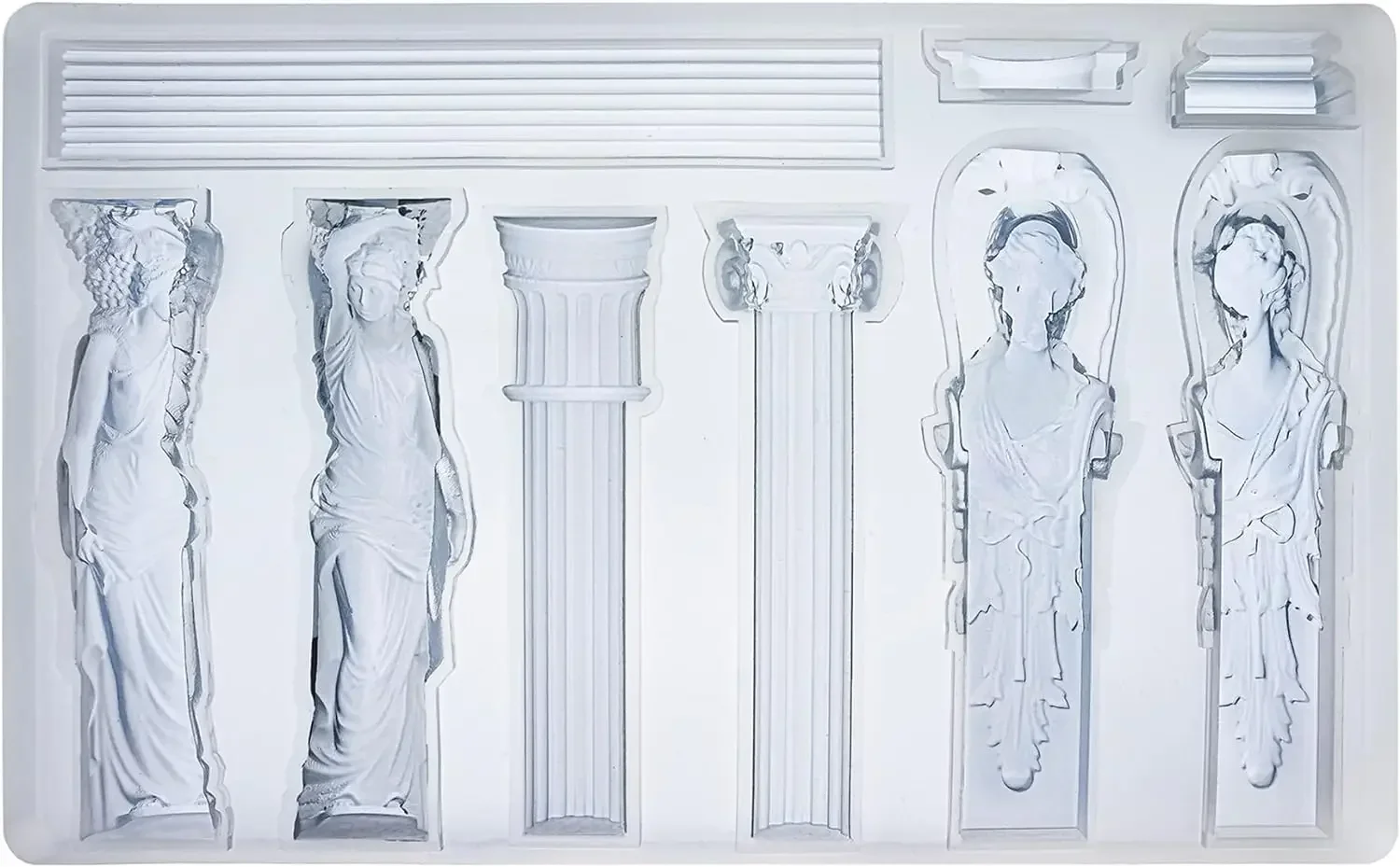Baroque Relief Embossed Art Silicone Mold Air Dry Clay Plaster Decorative Column and Sculpture Statue Epoxy Resin Molds