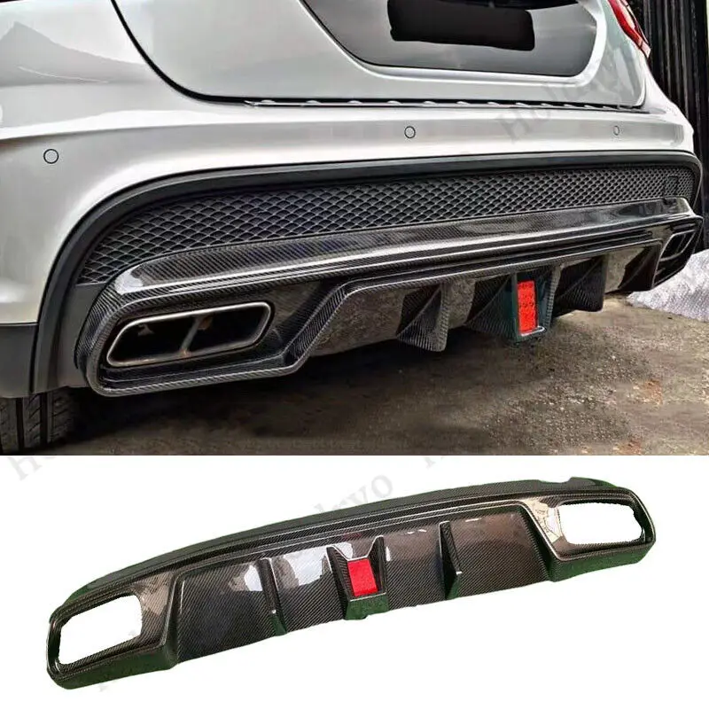 Carbon Fiber Rear Bumper Diffuser Spoiler For Benz X156 Gla20 Gla45 Amg