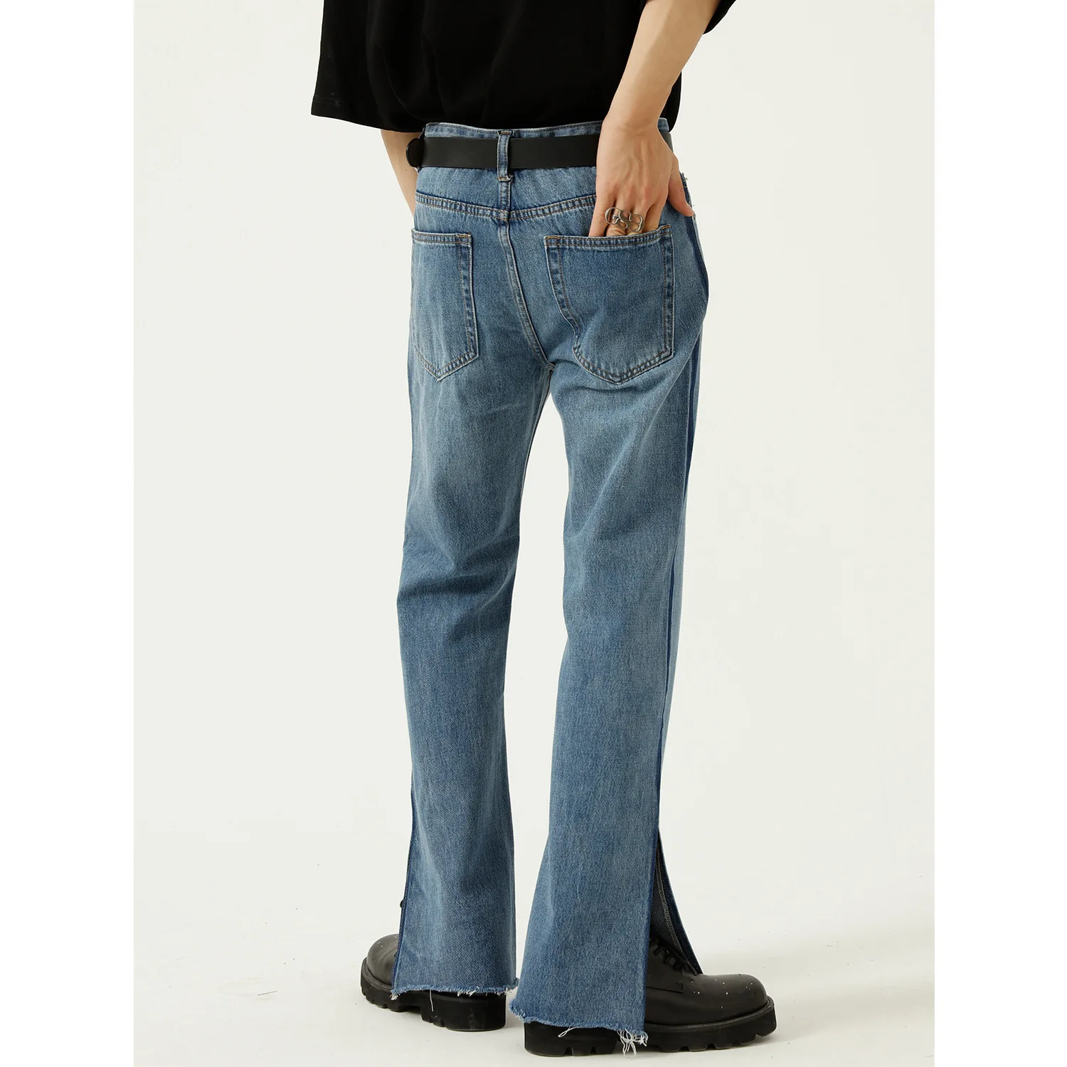 Male Denim Jeans Boot Cut Pants Net 