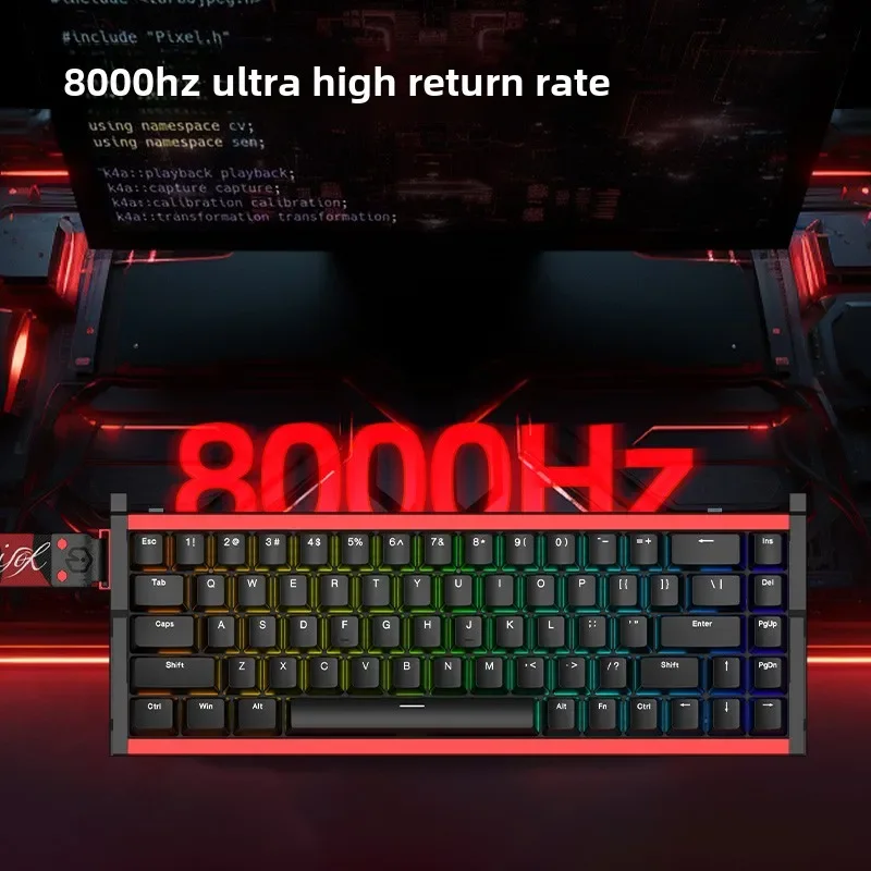 IROK MG68 Plus Max 68AEC 유선 기계식 키보드 마그네틱 스위치 알루미늄 합금 케이스 RT0.001MM 8K RGB 유선 키보드 (게이머용)