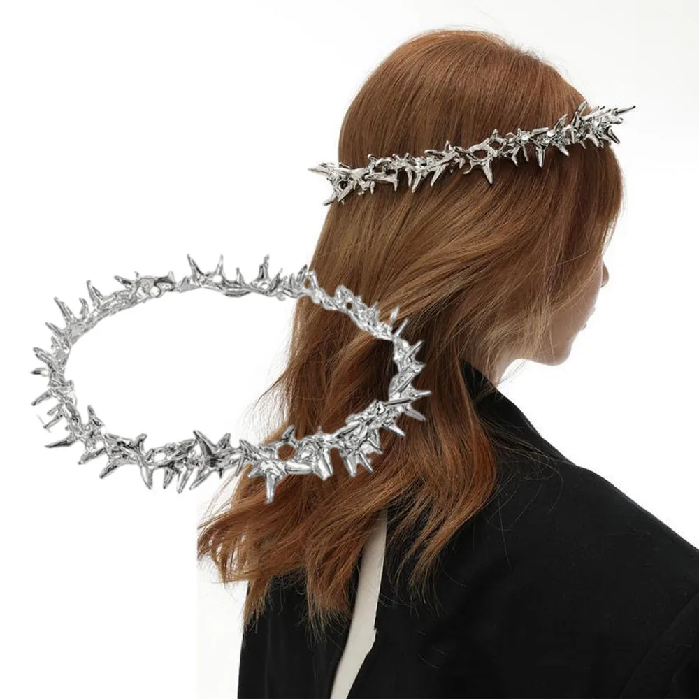 Punk Gothic Thorn Crown Headpiece Headwear Unisex Cosplay