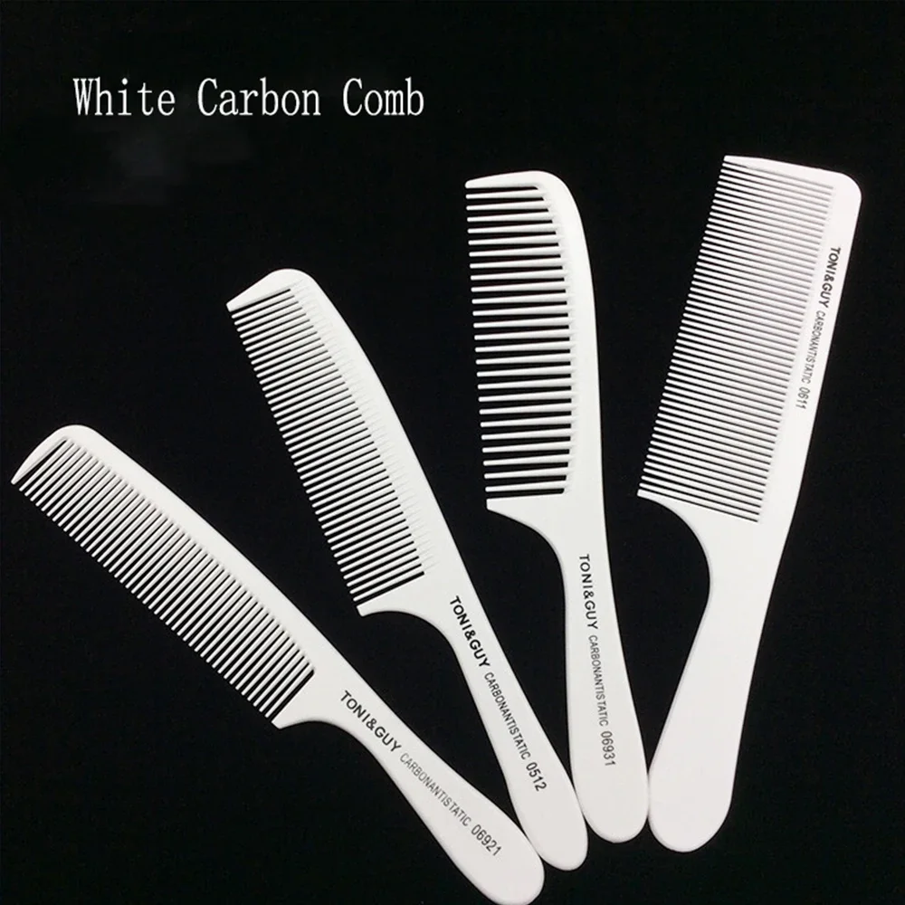 Peigne en fibre de carbone blanc pour barbier, brosse à cheveux pour salon, accessoire de barbier professionnel, outils de coiffure
