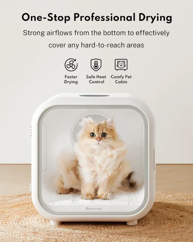 HOMERUN 50L 62L Pet Drying Box 900W 220V Automatic Hair Dryer for Cat Hair Blowing Machine Smart Small Dog Dryer