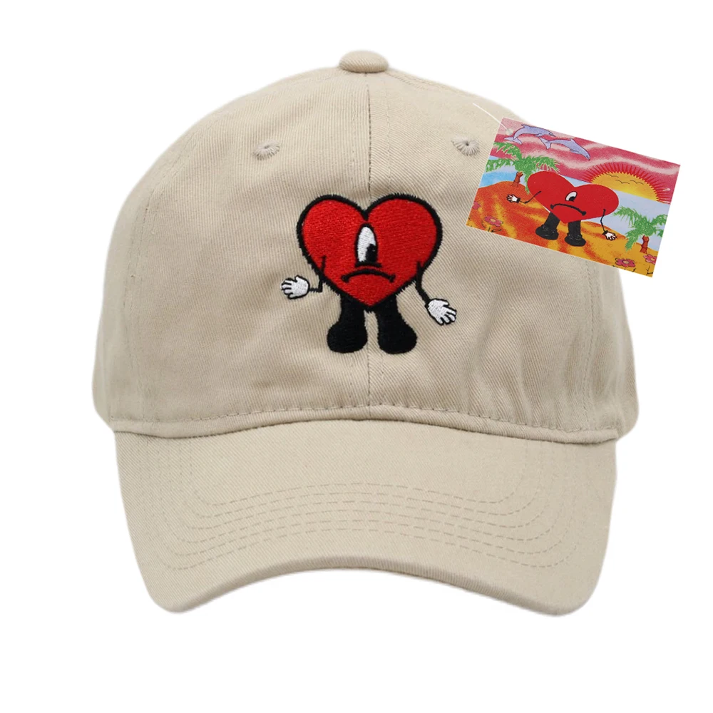 Bad Bunny baseball cap Embroidered Cotton Adjustable Dad Hat summer women peaked cap trucker hats