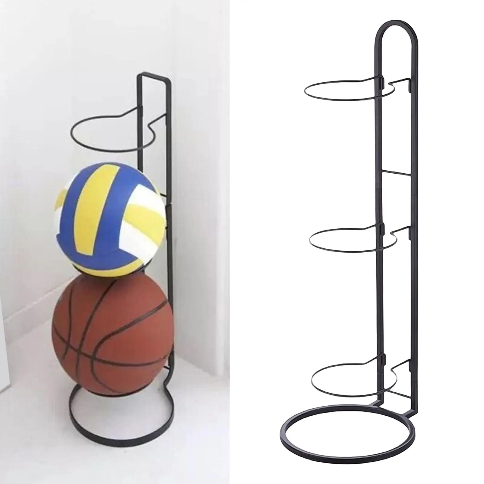 Football Basketball Volleyball Display Storage Rack and Shelf Balls Holder Organizer Space Saver Paintball Sport Bowling Room
