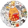 50PCS Cartoon Cute Cat Animal Personality Graffiti Creative Sticker Toy Skateboard Guitar  Computer Refrigerator Desk Decoration 2