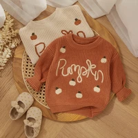 MISOWMNJOY Baby Halloween Sweaters for Girl Boy Knitted Long Sleeve Winter Clothes Pumpkin Pullover Children Jumper Tops Ovesize 2
