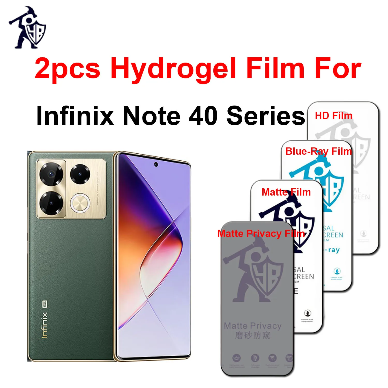 

2 шт. матовая Гидрогелевая пленка для Infinix Note 40 Pro Plus HD, Защита экрана для Infinix Note 40, фотопленка с защитой от синего света