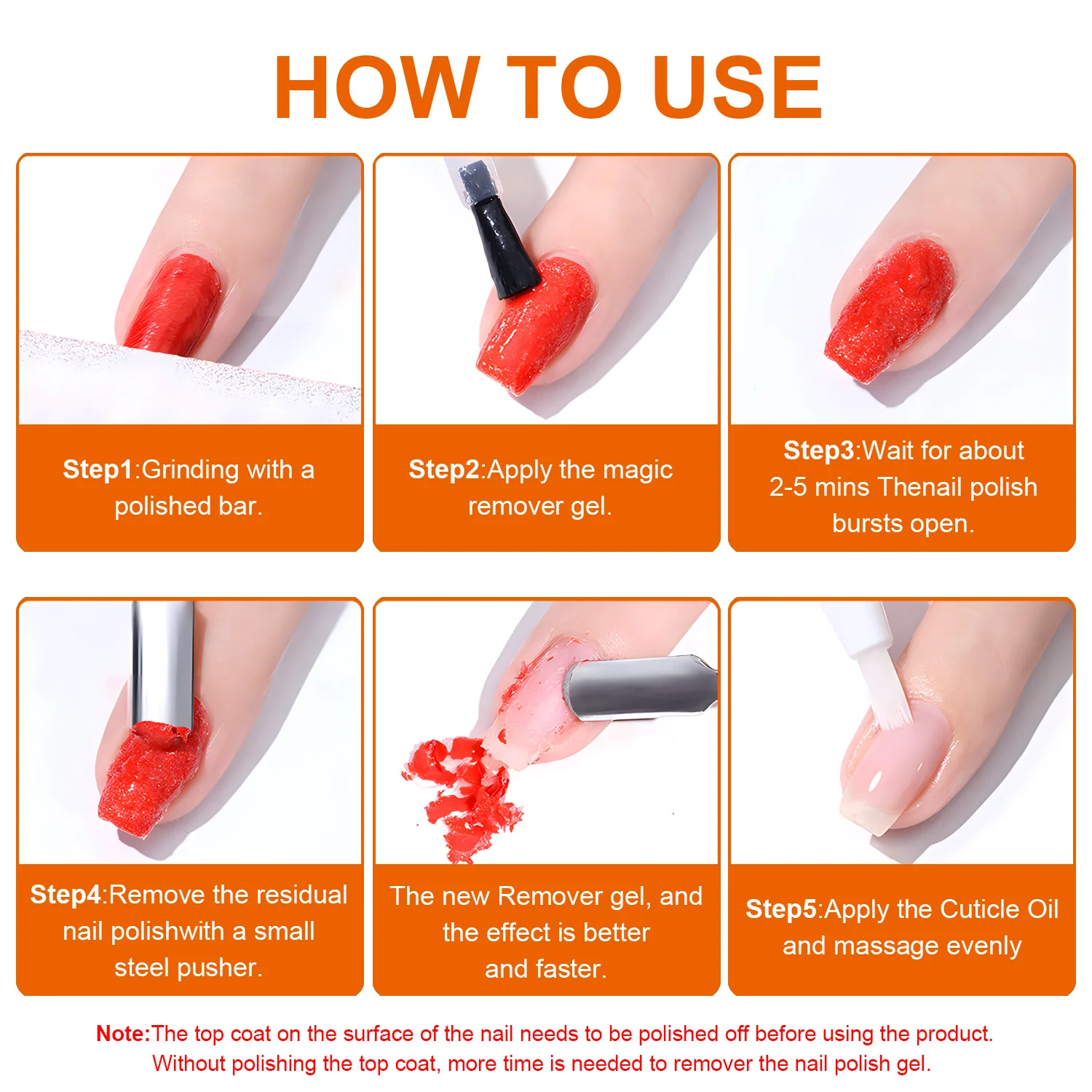 15ml Quick & Easy Gel Nail Polish Remover by No Soak or Wrap Needed, UV Gel Polishes in 2-3 Minutes, Paraben & Formaldehyde Free 5