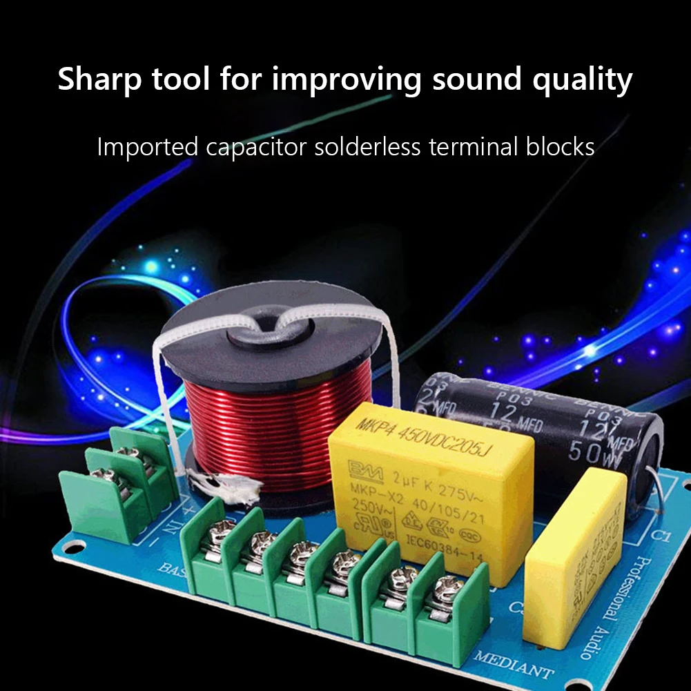 200W Frequency Dividers DIY Audio Modification 3-Way Hi-Fi Crossover Filter Module Home Theater for 3.5/4/4.5-8 Inch Speakers