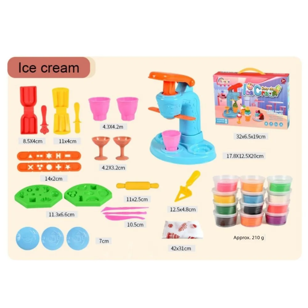 Multicolor Clay Molds Toys Set DIY Accessories Noodles Machine Playing House Toy Burger Machine Plastic Simulation Kitchen Toys