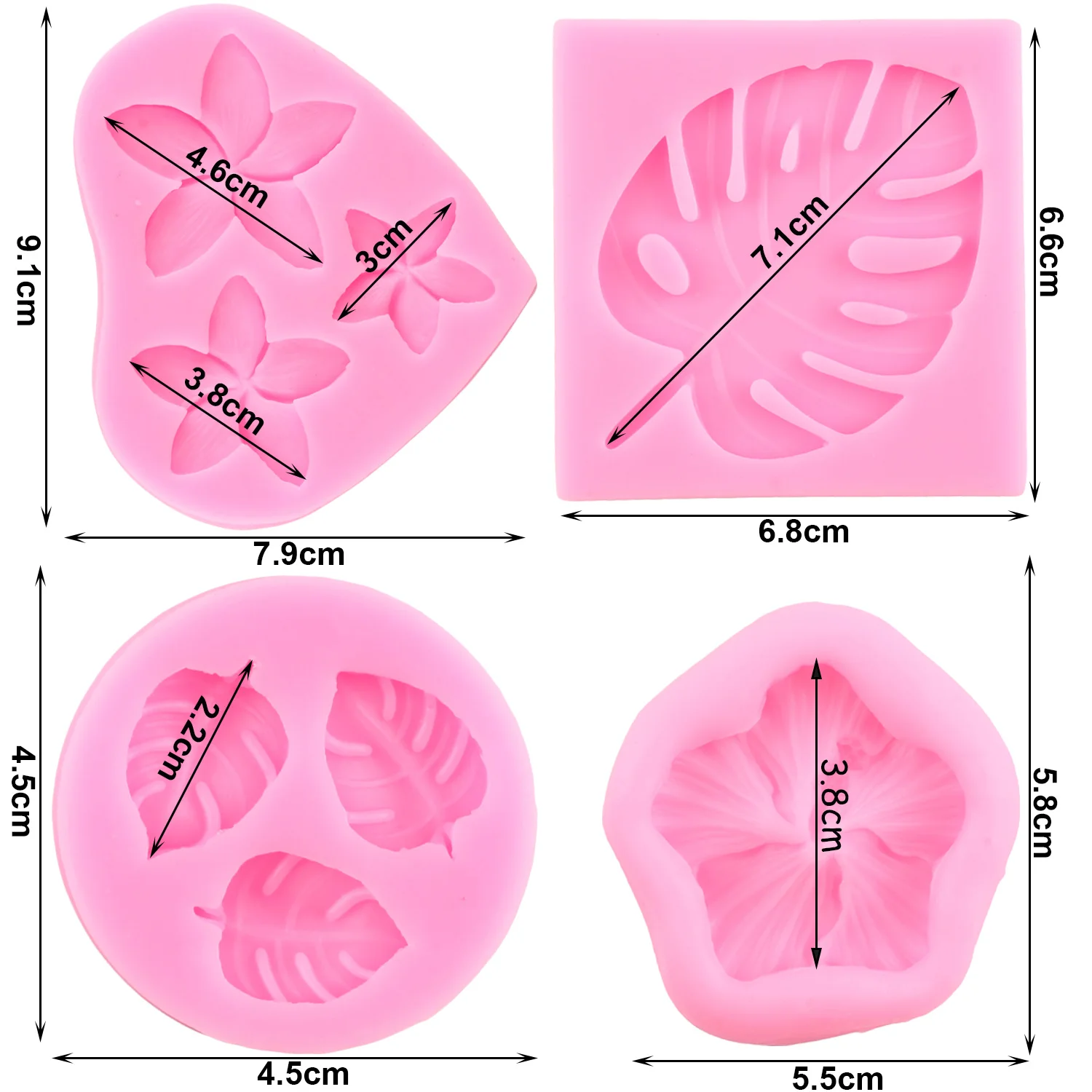 Description Picture 4 of itemTropical Leaf Flower Silicone Mold Plumeria Flower Fondant Molds Cake Decorating Candy Resin Mould Chocolate Gumpaste Moulds