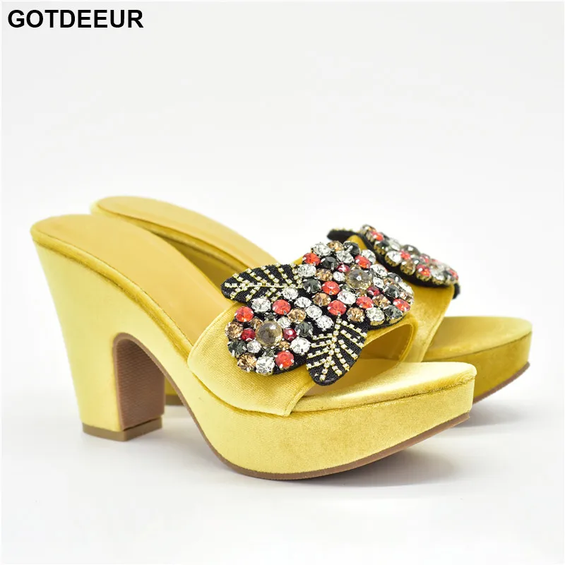 

Новое поступление, женские туфли на высоком каблуке, свадебные туфли, нигерийские женские вечерние туфли-лодочки, украшенные стразы, женские туфли на платформе