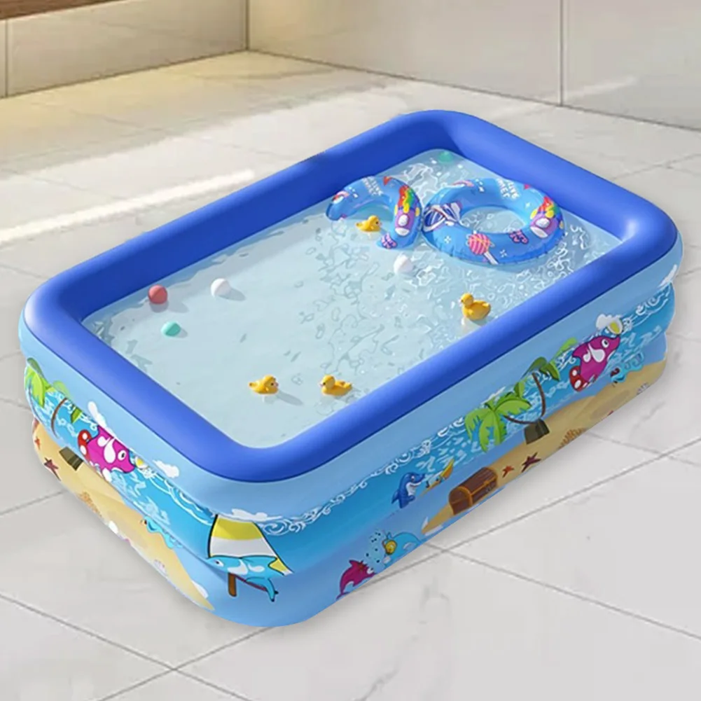 Framed Swimming Pool Cartoon Pattern Thickening Swimming Pool Water Play Pool for Summer Outdoor Indoor
