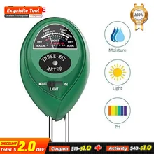 

Realmote 3 In1 Soil PH Tester Garden Plant Flowers Moisture Light Meter Testing Tools Hygrometer
