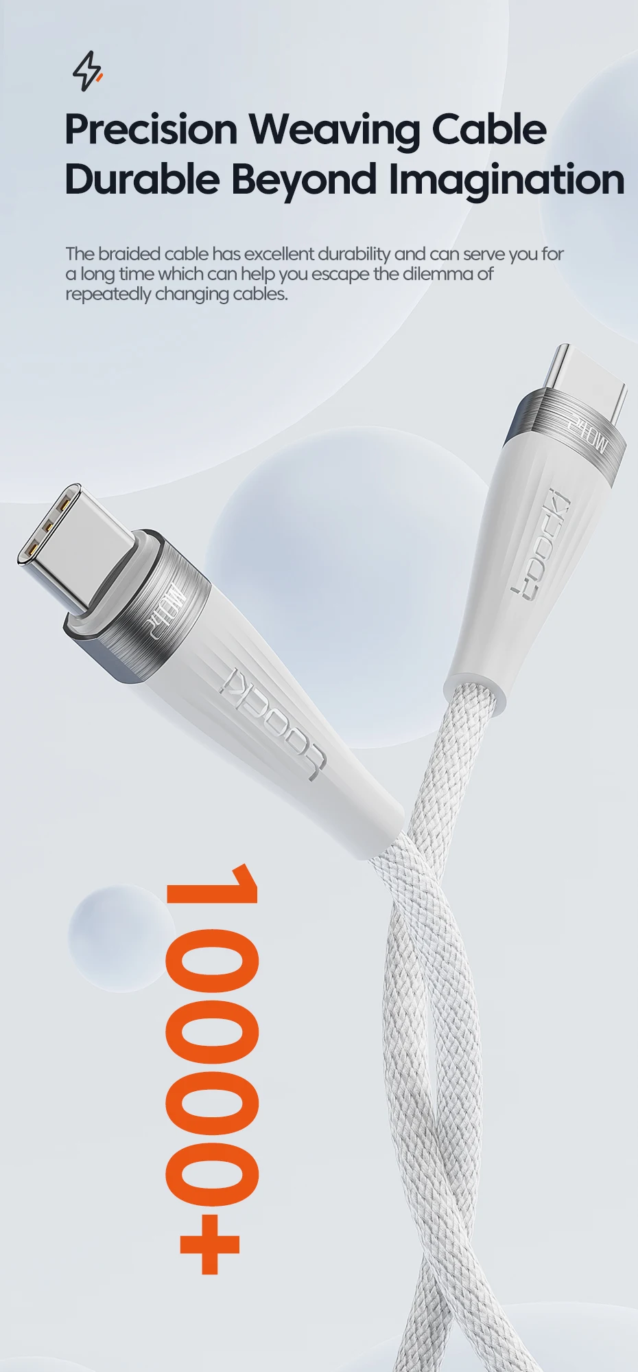 USB C To USB C Cable 240W 100W 60W PD3.1 QC4.0 Fast Charger Charging Laptop Cabl