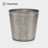 Thous Winds Ti-DOUBLE 300ml Titanium Camping MUG Outdoor Cup Lightweight Titanium Coffee Cup Backpacking Picnic Camping Supplies 2