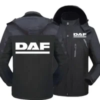 Veste d'hiver pour hommes avec Logo DAF Trucks, manteau chaud en velours épais, coupe-vent à capuche, manteau décontracté pour l'alpinisme 2