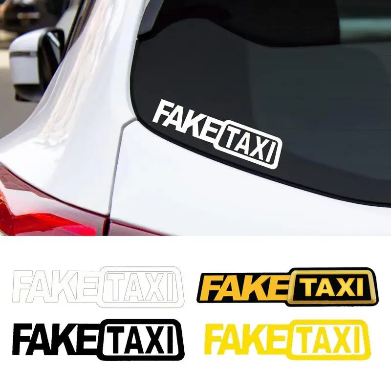 Falso Taxi Car Sticker Funny Window Decalcomanie In Vinile Styling Sticking Logo Falso Taxi Decorazione Esterna Per La Parete Dei Motocicli Del Veicol