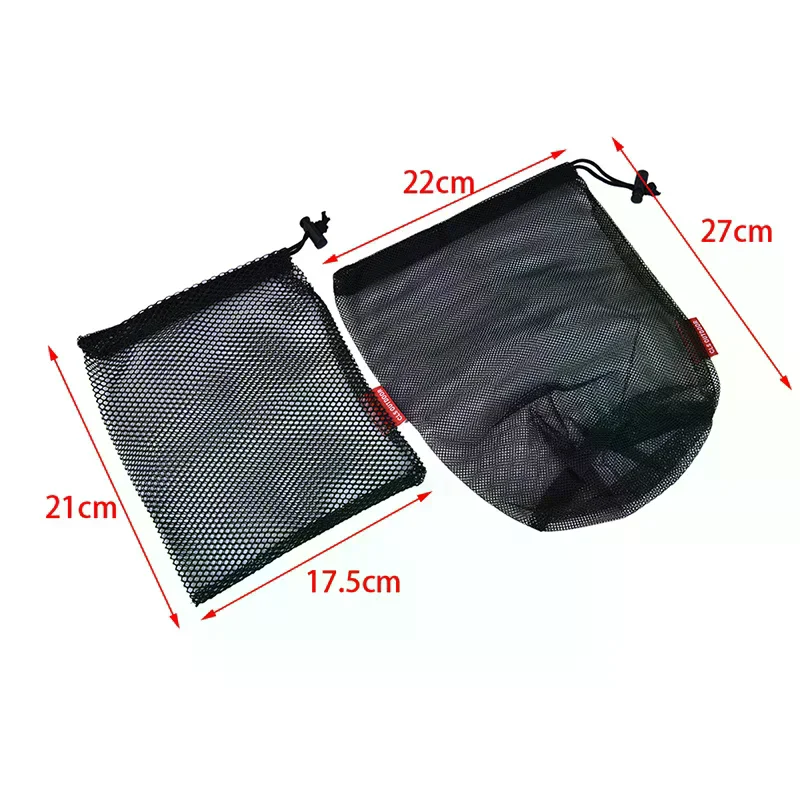 Nylon Mesh Drawstring Storage Bag - For Cutlery Bottle Pot Pan Kettle Breathable Organizer Bag Travel Camping Kitchen Supplies