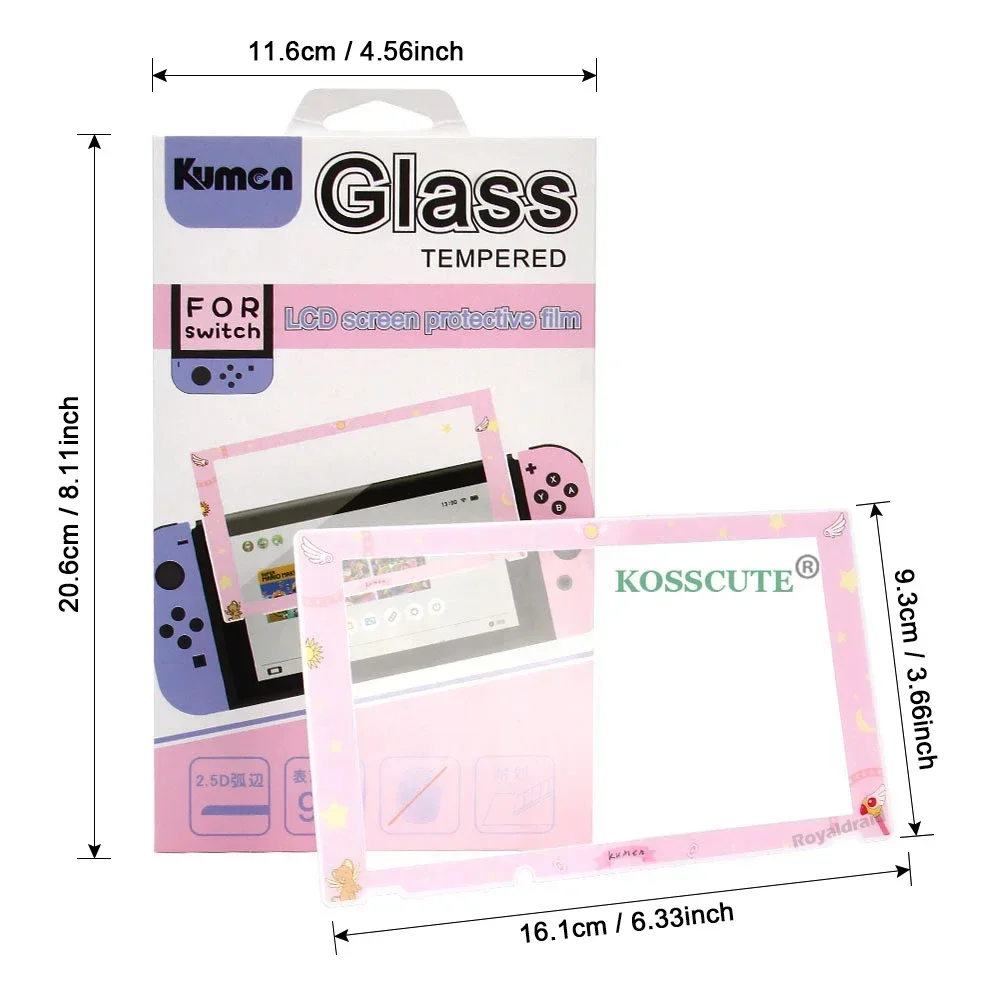Protezione Schermo Anti-Graffio Rosa HD Trasparente per Console di Gioco Switch, Vetro Temperato Premium - immagine 2