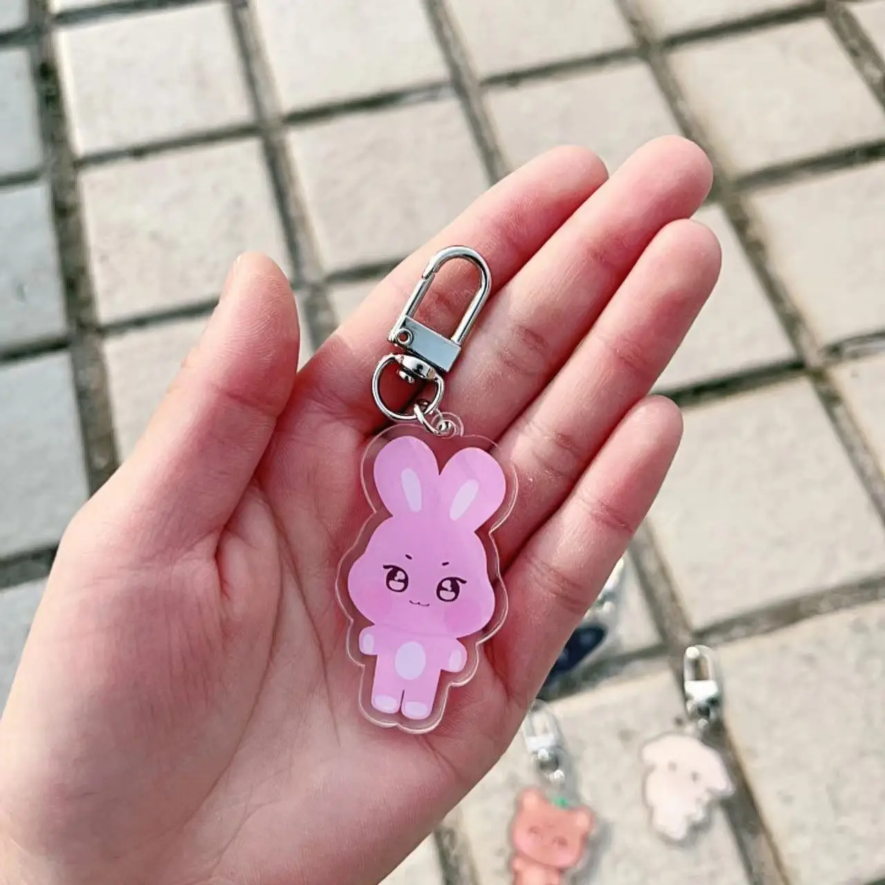 8pcs KPOP Cartoon Keychain Acrylic Double-Sided Transparent Creative Pendant WooYoung JongHo YunHo Star Peripheral Bag Keyring