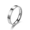 4mm Simplicity Flat Stainless Steel Rings Japanese Korean Fashion Glossy Titanium Steel Finger Rings Youth Boy Girl Jewelry Gift 6