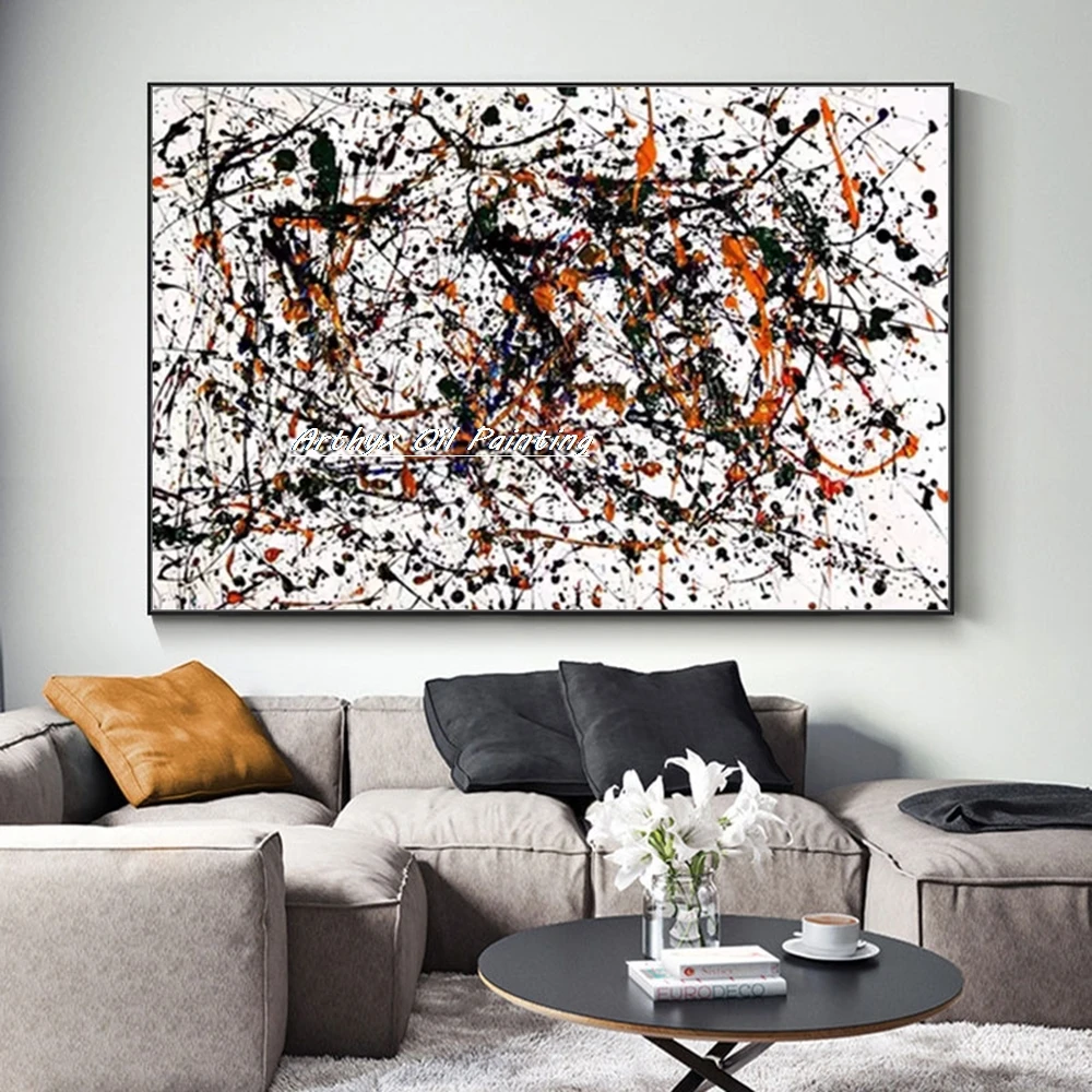 Hand Painted Pollock Style Oil Painting 3
