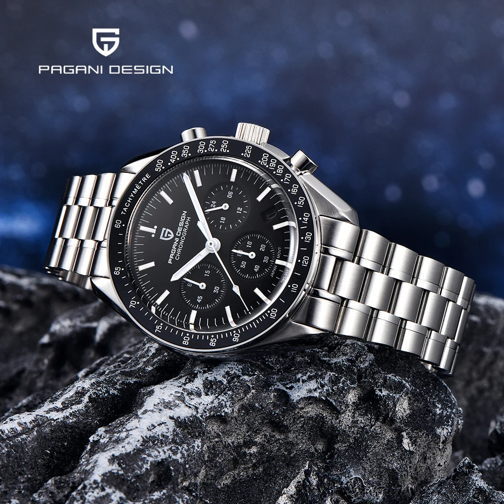 PAGANI Design Luxury Business Multifunctional Moon Watch Quartz Chronograph Men Watch Sapphire Waterproof Bracelet Accessories