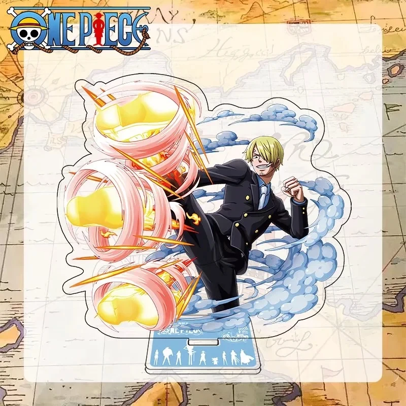 

New Sanji Anime One Piece 15cm Acrylic Figure Cosplay Vinsmoke Printed Gentleman Stand Model Toys Kawaii Accessories Gift