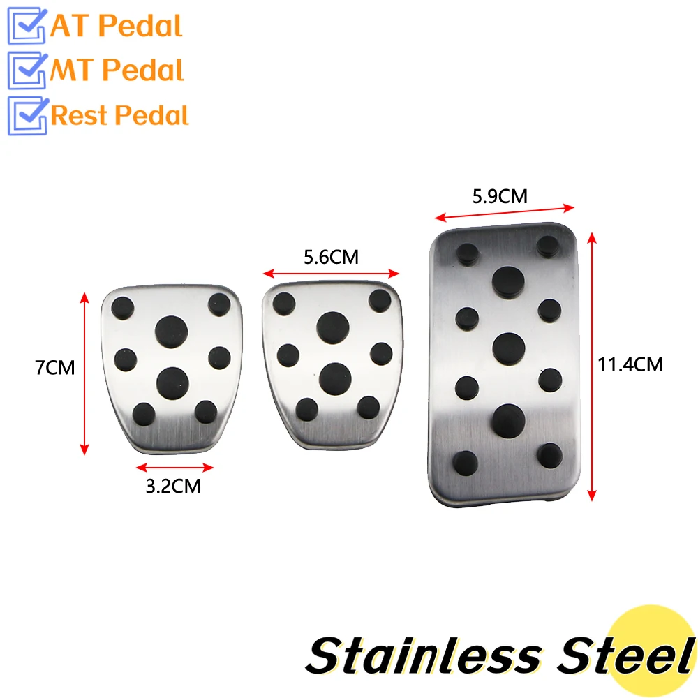 Pedal Cover Stainless Steel Pedal Cover Stainless Steel Auto Pedal Cover for Subaru XV 2012-Forester 2006-Impreza 2006 2015 AT MT Car Pedals