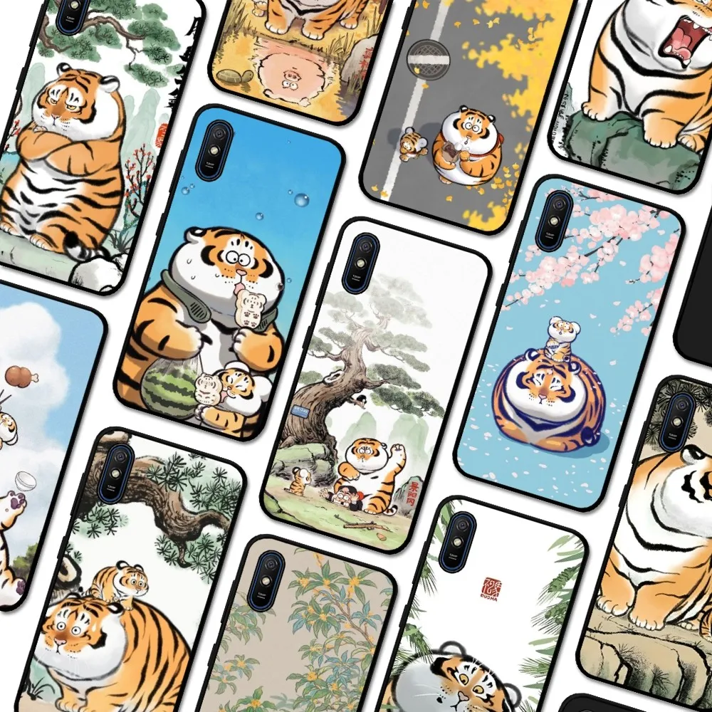 

Cartoon Fat Tiger Phone Case For Redmi 5 6 7 8 9 10 Plus Pro 6 7 8 9 A GO K20 K30 K40 Pro Plus F3 Fundas