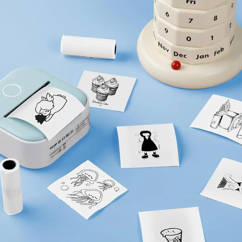 Thermal Printer Paper Rolls 2.08",53mm*6.5m,White No-Sticky Receipt Printer Paper For T02 M02 M03 M832 M834 M835 Thermal Printer