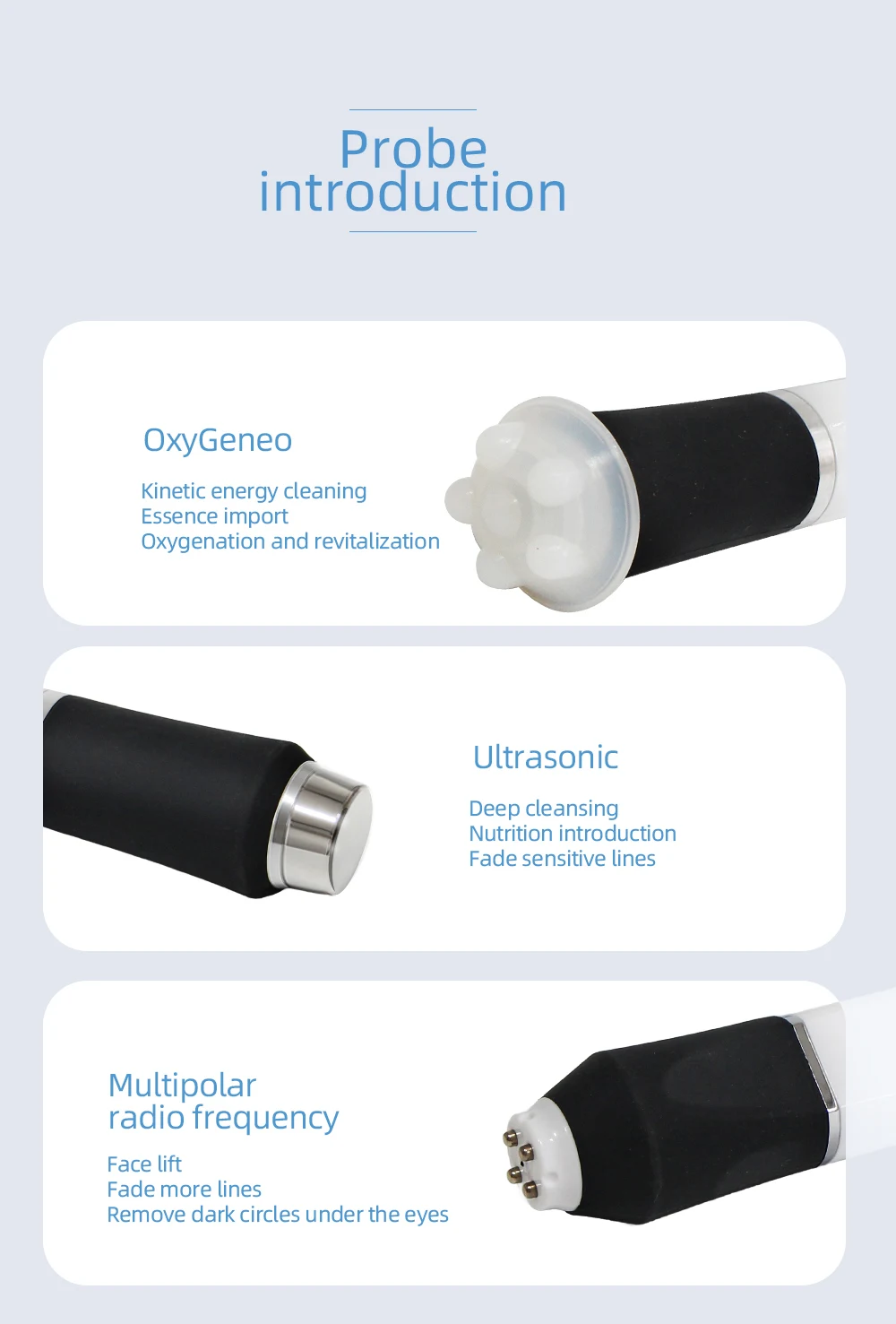 3-in-1 CO2 Nano-Blasen Sauerstoff Gesichtspflege Tragbares Sauerstoff-Gesichtspflegegerät Bio-Ultraschall RF zur Gesichtsstraffung Spa – Detail 6