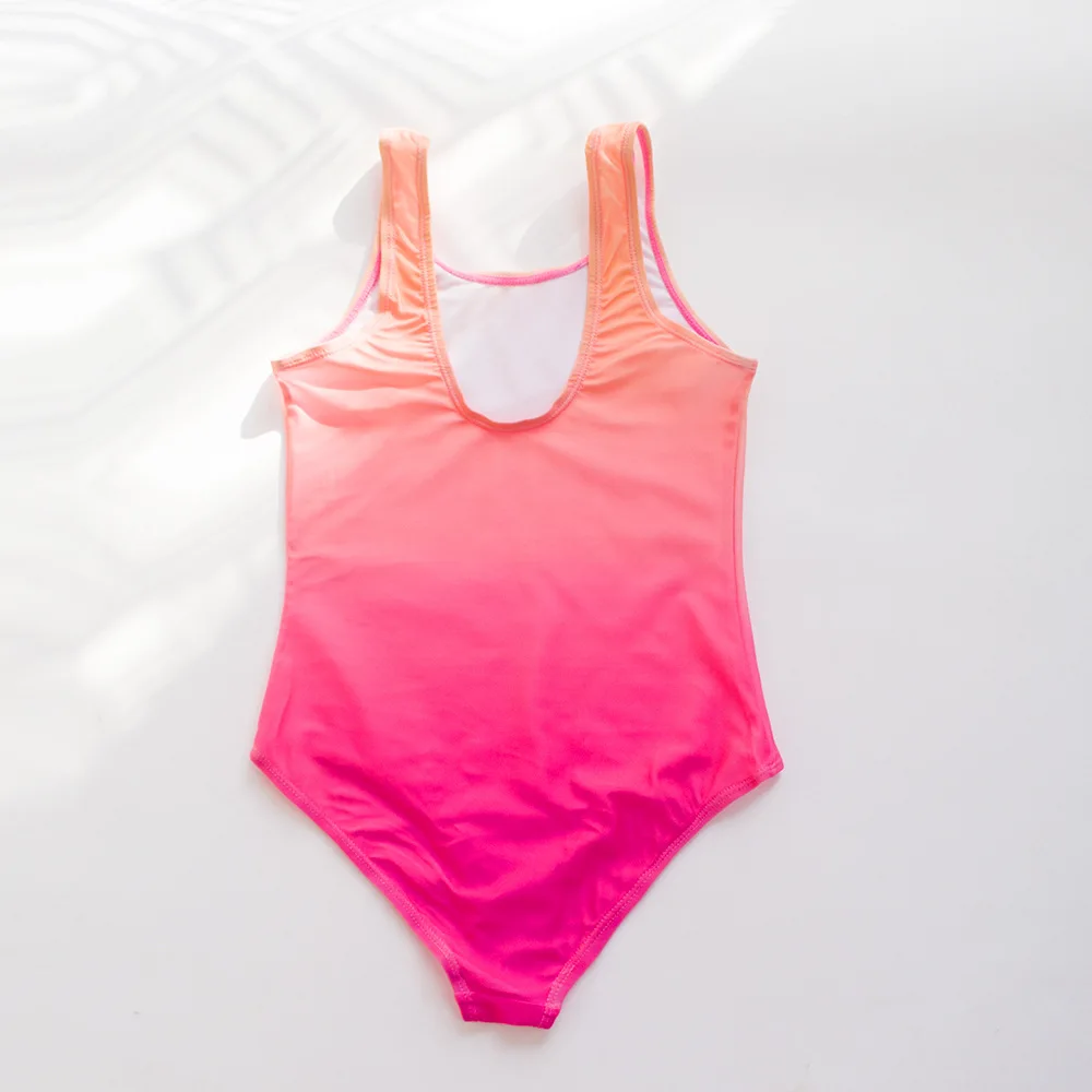 Children One Piece Swimsuit 7-14Year Gradient Girls Toddler Swimming Suit